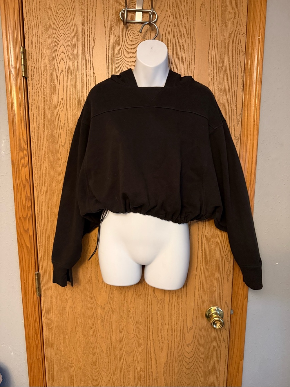 DSG Black Cropped Drawstring Hoodie